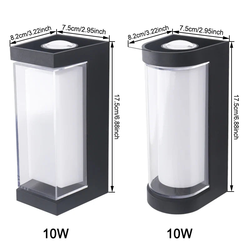 Aplique de Pared LED Exterior de Luz Arriba y Abajo Moderno