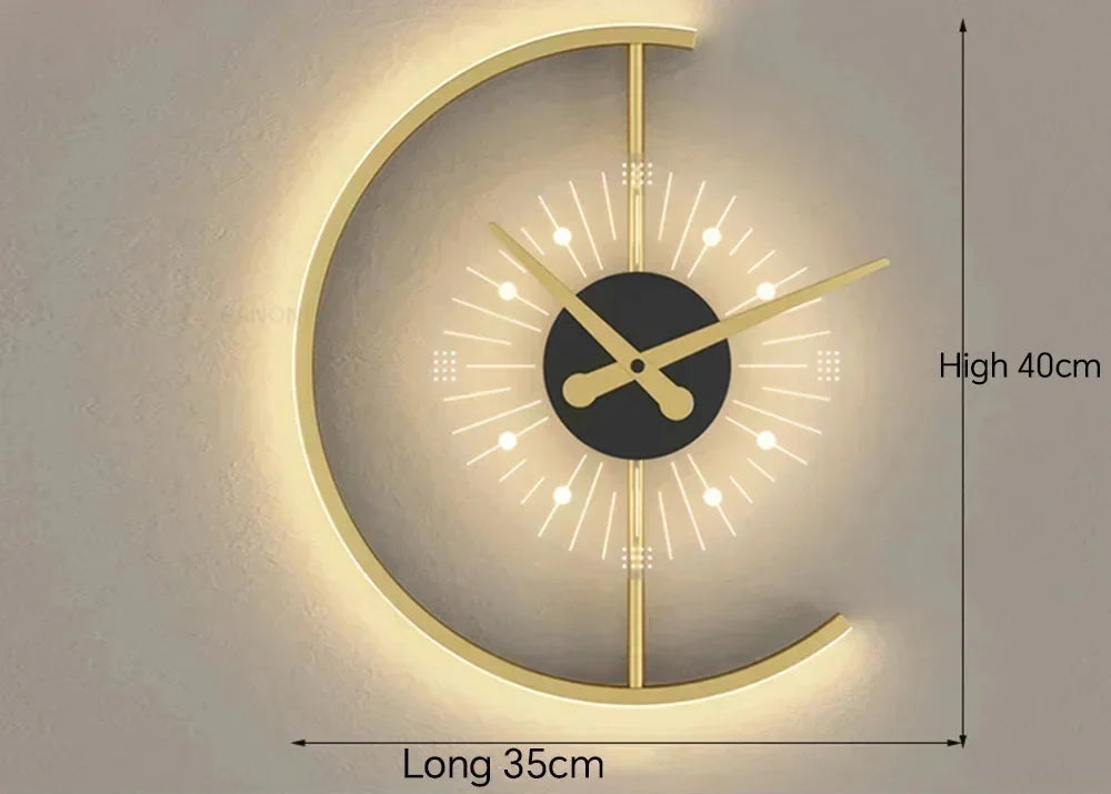 Reloj de Pared con Luz LED Lunaris Posmoderno Escultórico