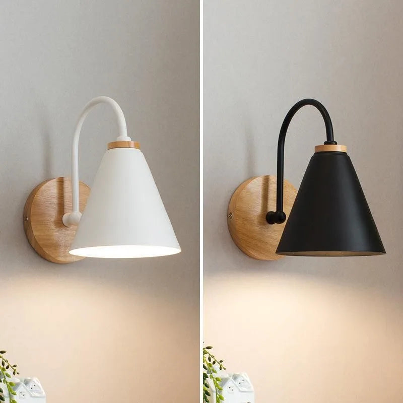 Aplique de Pared Nordic Beam Escandinavo de Madera y Hierro