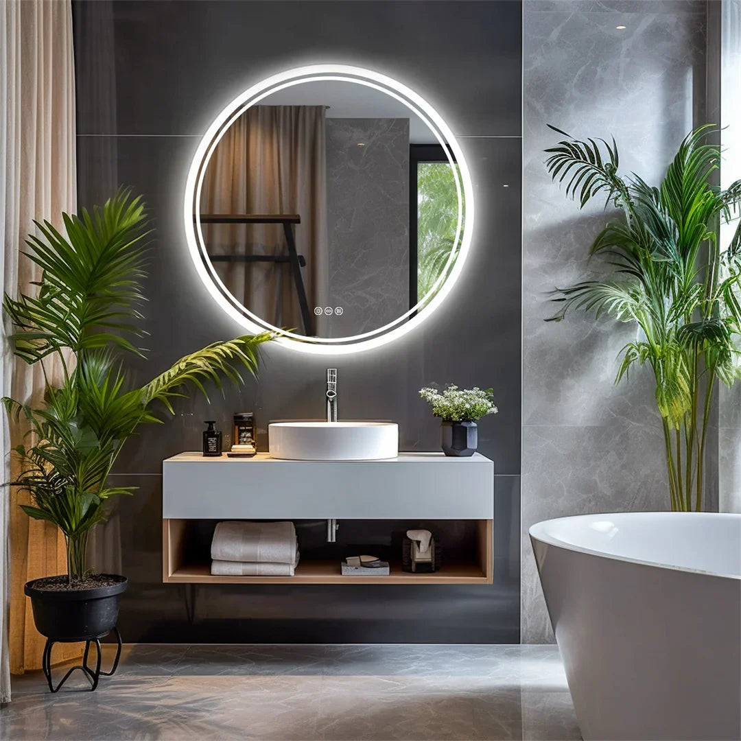 Espejo de Baño LED Redondo LuvoRound Antivaho Táctil