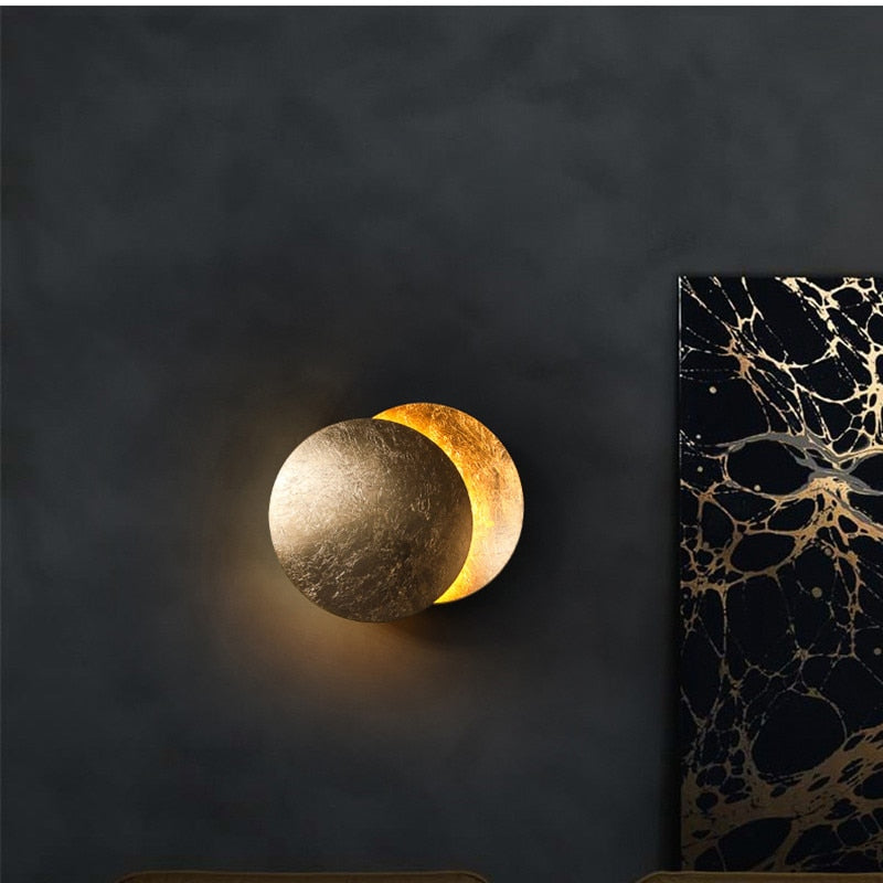 Lunaris Aplique de Pared Eclipse Solar Moderno Oro o Cobre