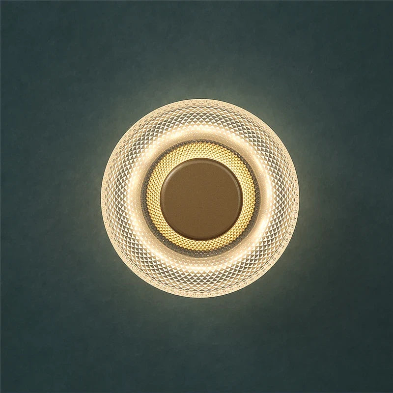 Aplique LED de Disco de Vidrio Coloreado Texturizado Moderno