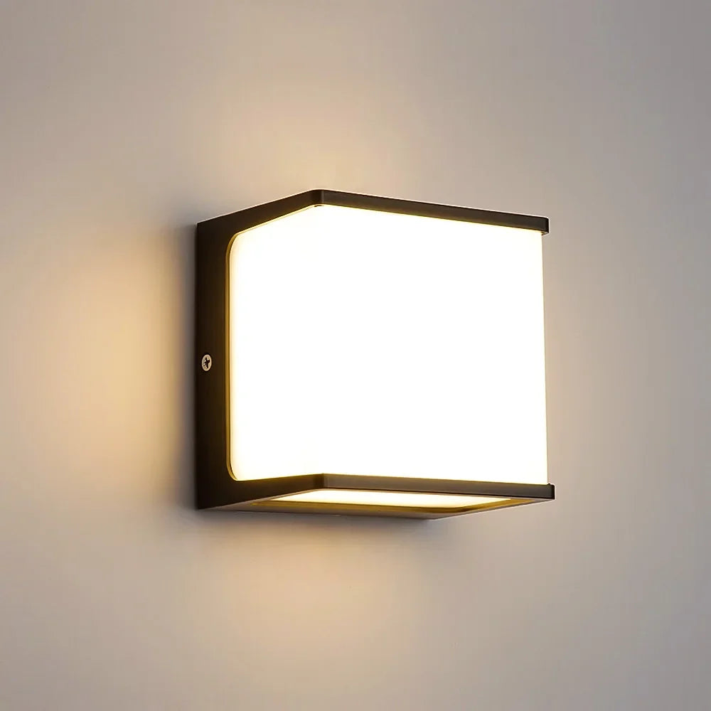 Aplique LED Exterior AeroCube Cubo Moderno Impermeable