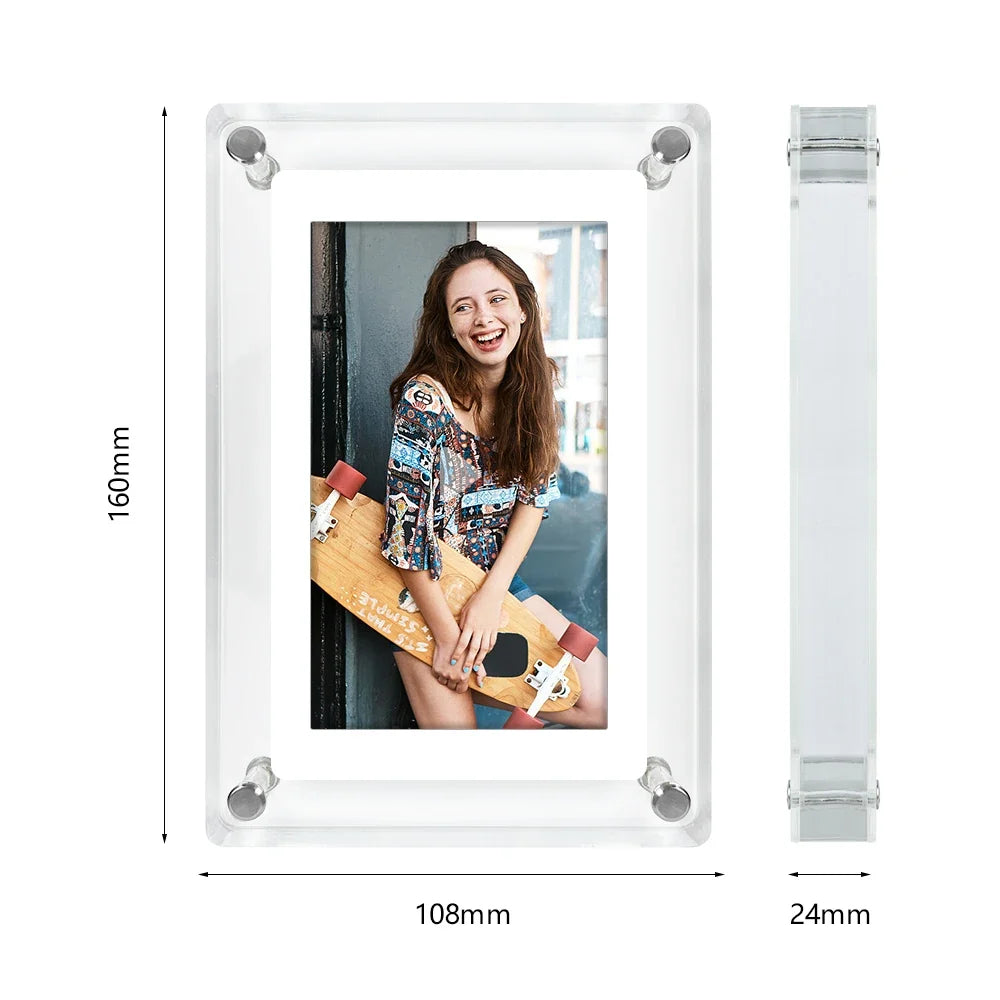 ClearFrame Marco Digital de Fotos Acrílico con Batería IPS