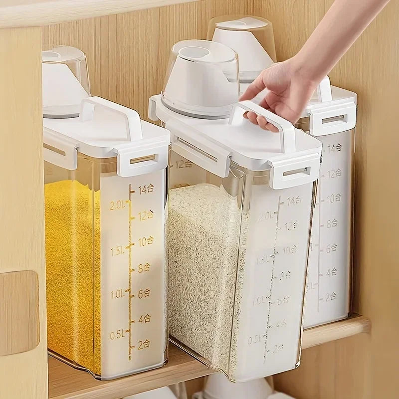 Dispensador Hermético de Arroz y Cereales 2,5 L con Medidor