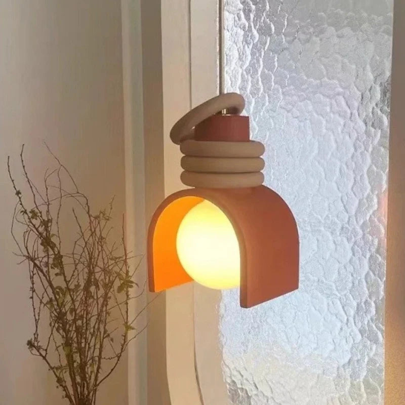 Lámpara Colgante Wabi-Sabi de Resina Minimalista Japonesa