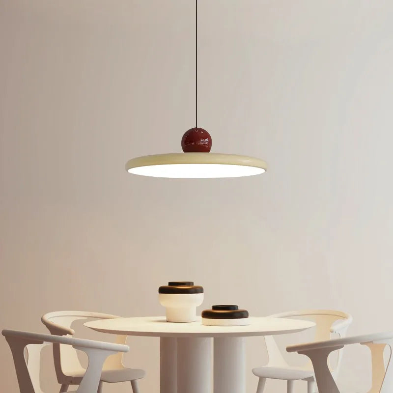 Lámpara Colgante Nórdica Platillo Volador LED Estilo Crema