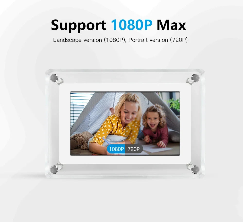 ClearFrame Marco Digital de Fotos Acrílico con Batería IPS
