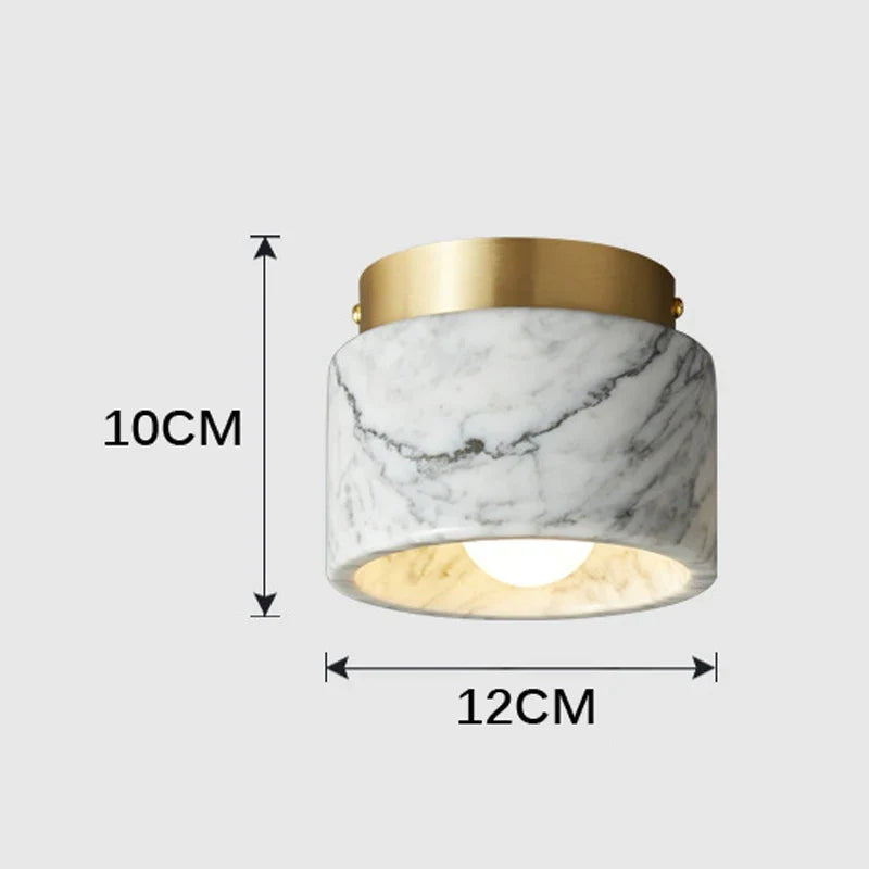 Foco de Techo de Mármol Nórdico Natural con Metal Cepillado