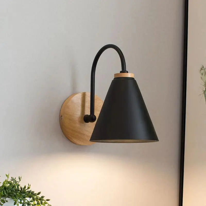 Aplique de Pared Nordic Beam Escandinavo de Madera y Hierro