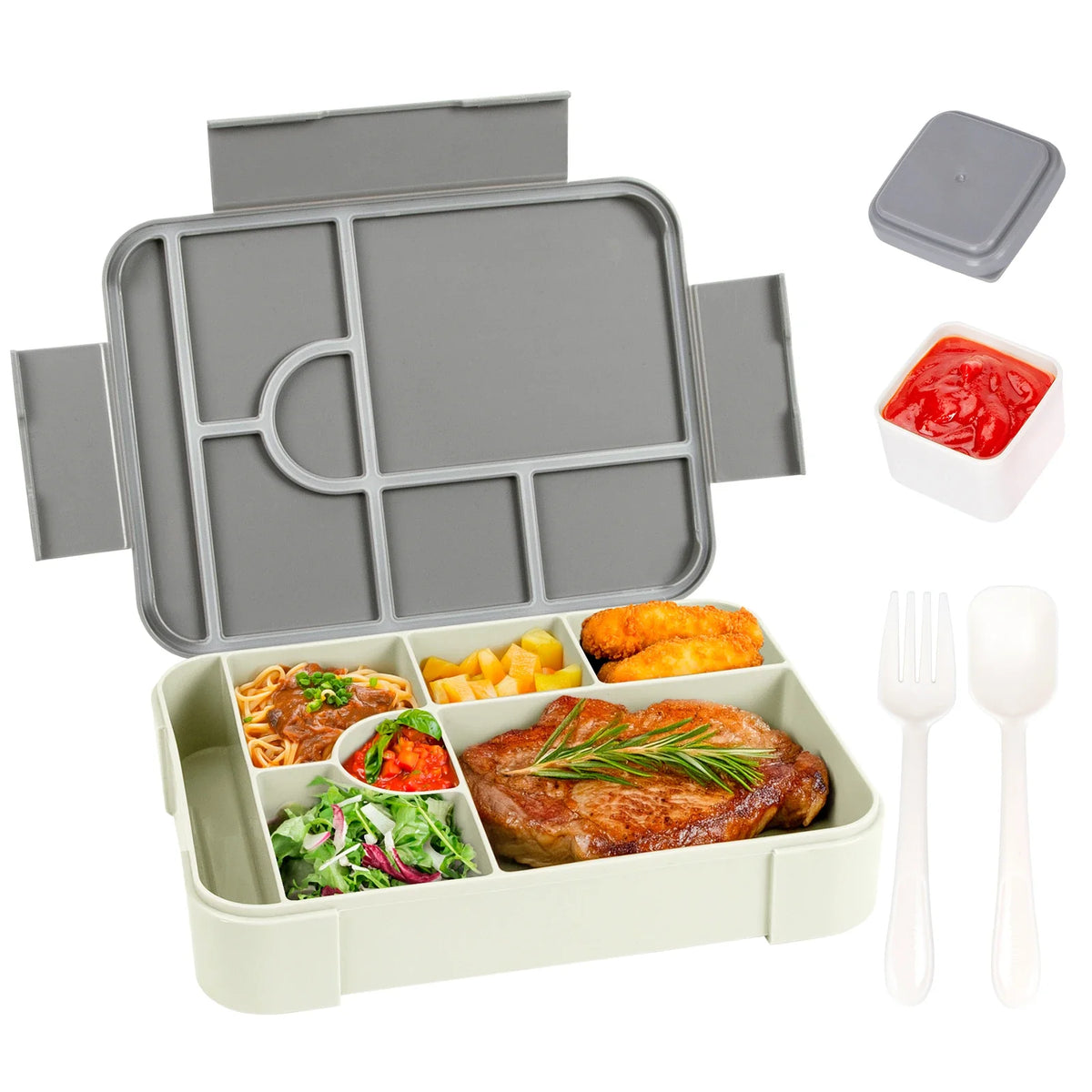 BentoMax Fiambrera Bento de 1330 ml Antifugas y Microondas