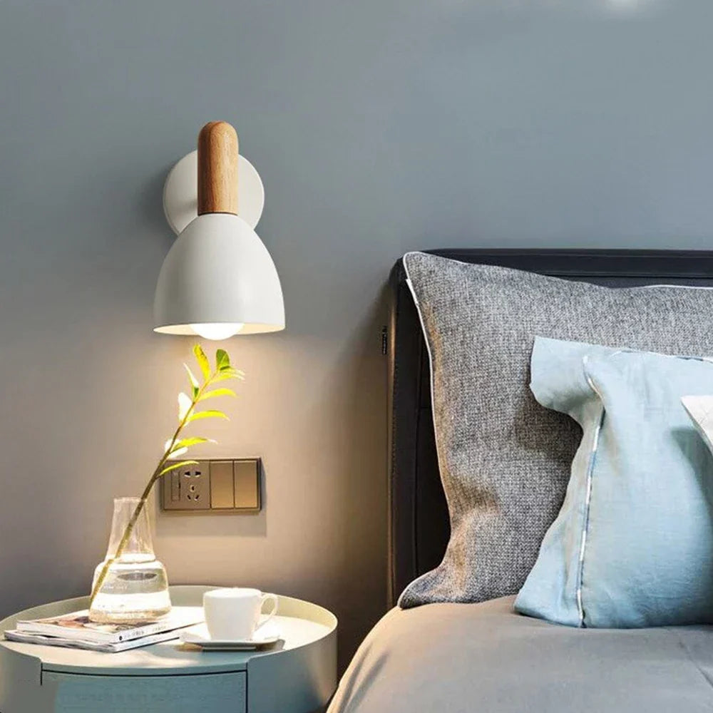 Aplique de Pared Nórdico de Madera Ajustable para Lectura