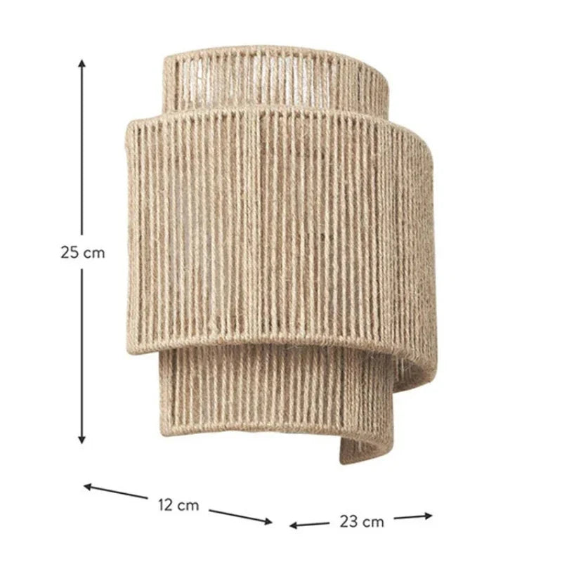 Aplique de Pared RattanGlow de Ratán Tejido a Mano Natural
