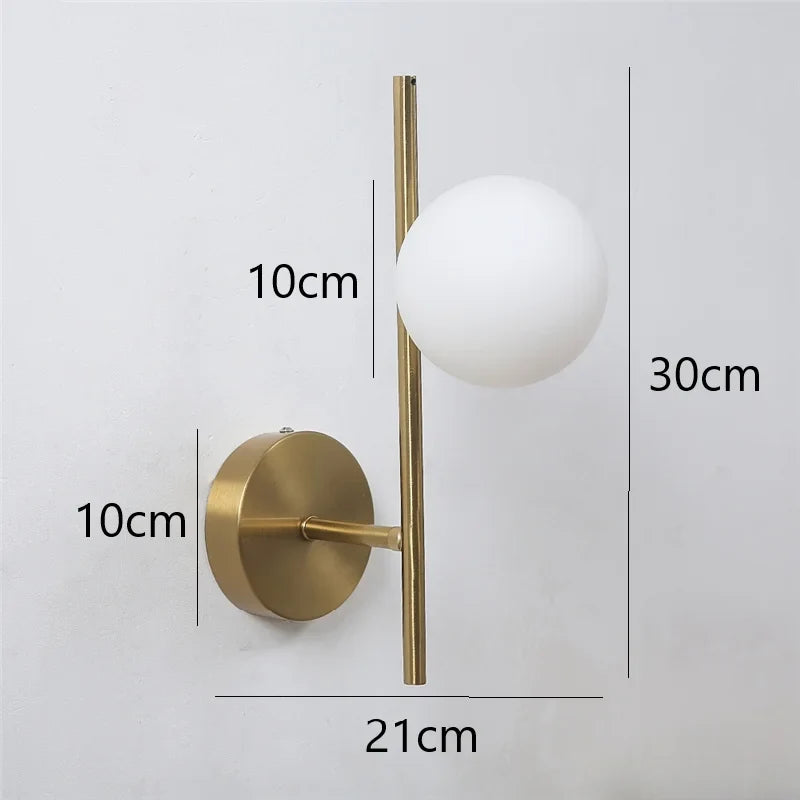 Aplique de Pared Astra de Globo Simple o Doble en Oro