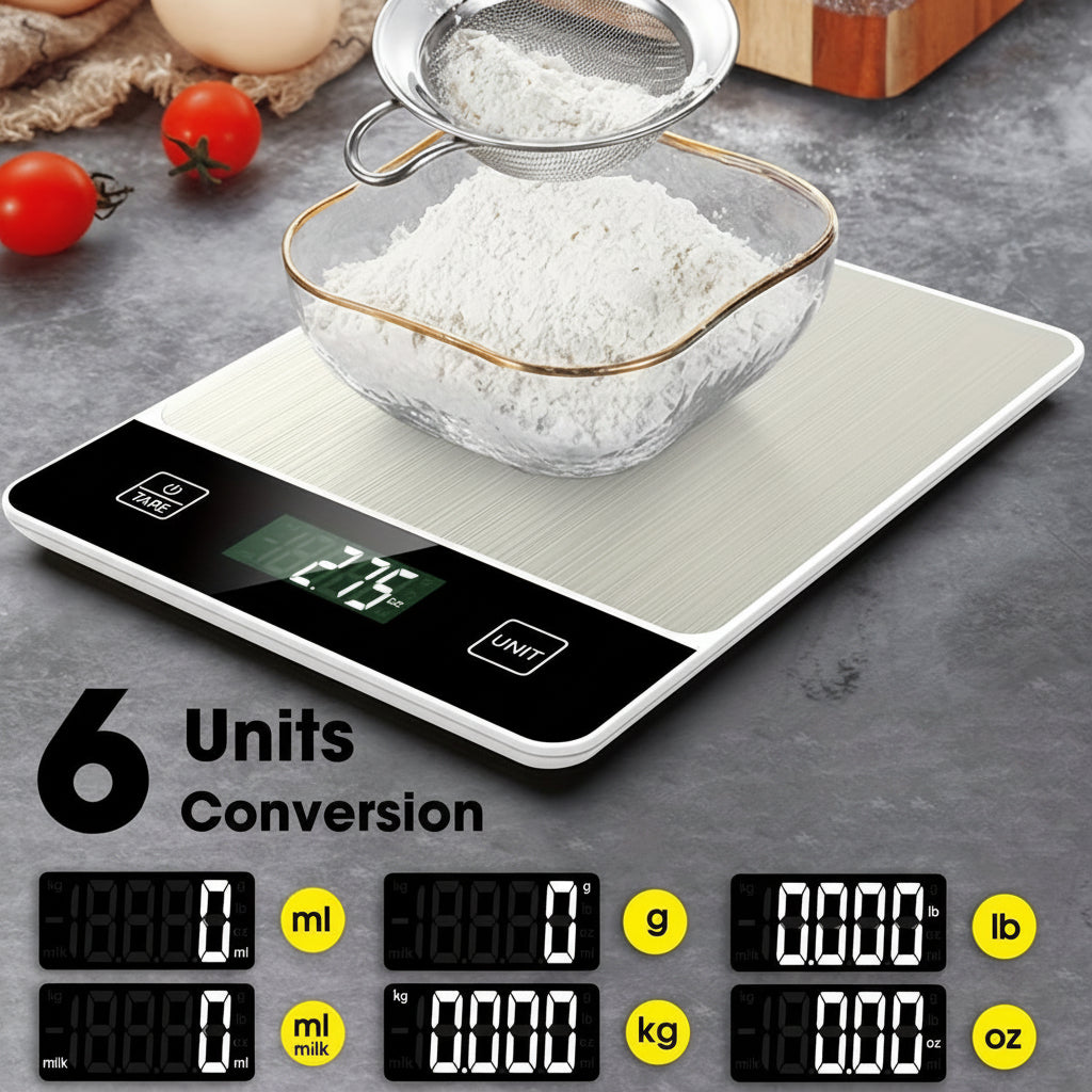 Báscula de Cocina Digital de Acero Inoxidable hasta 10 kg