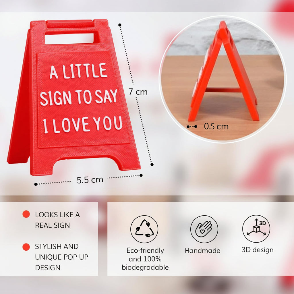 Cartel de Mesa Decorativo con Mensaje de Amor para Regalar