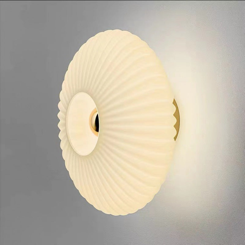 Aplique de Pared Vintage Nórdico con Disco de Vidrio a Rayas