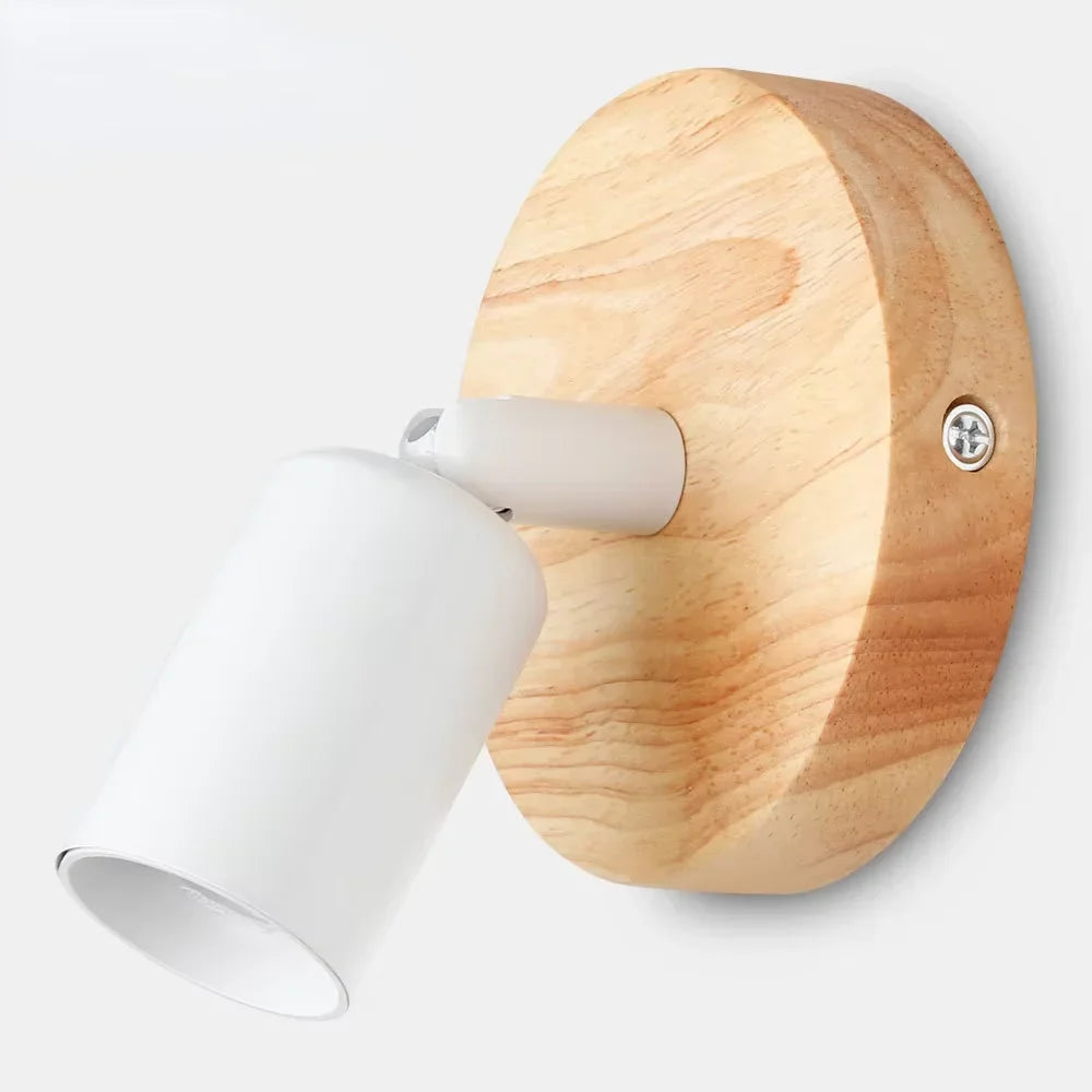 Aplique de Pared Retro Vintage Ajustable de Madera y Metal