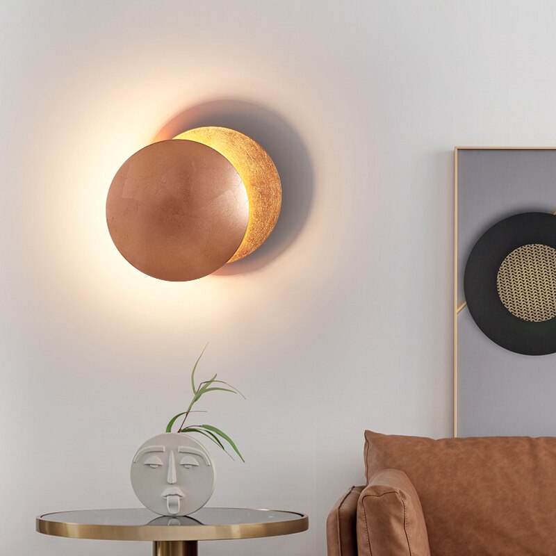 Lunaris Aplique de Pared Eclipse Solar Moderno Oro o Cobre