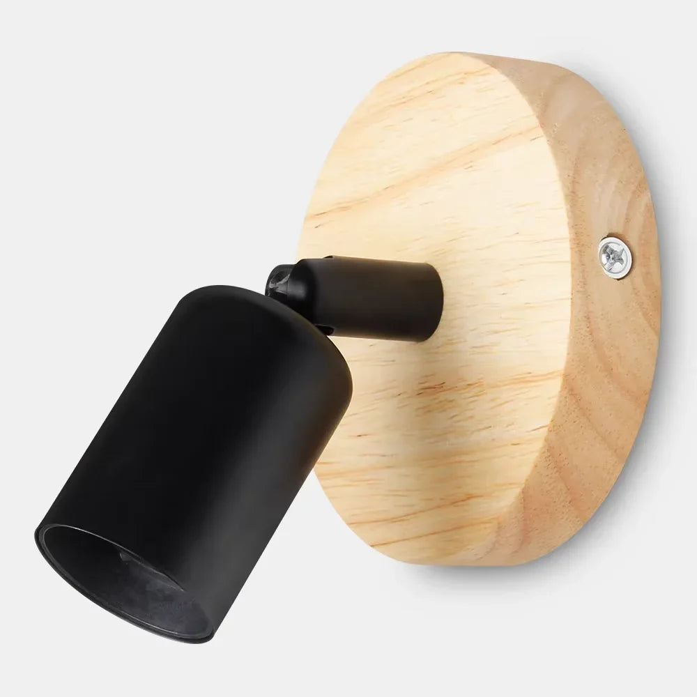 Aplique de Pared Retro Vintage Ajustable de Madera y Metal