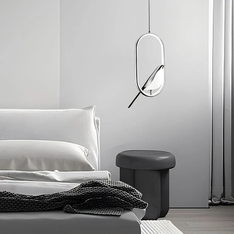 Lámpara Colgante Urraca LED con Pájaro Nórdica Artística
