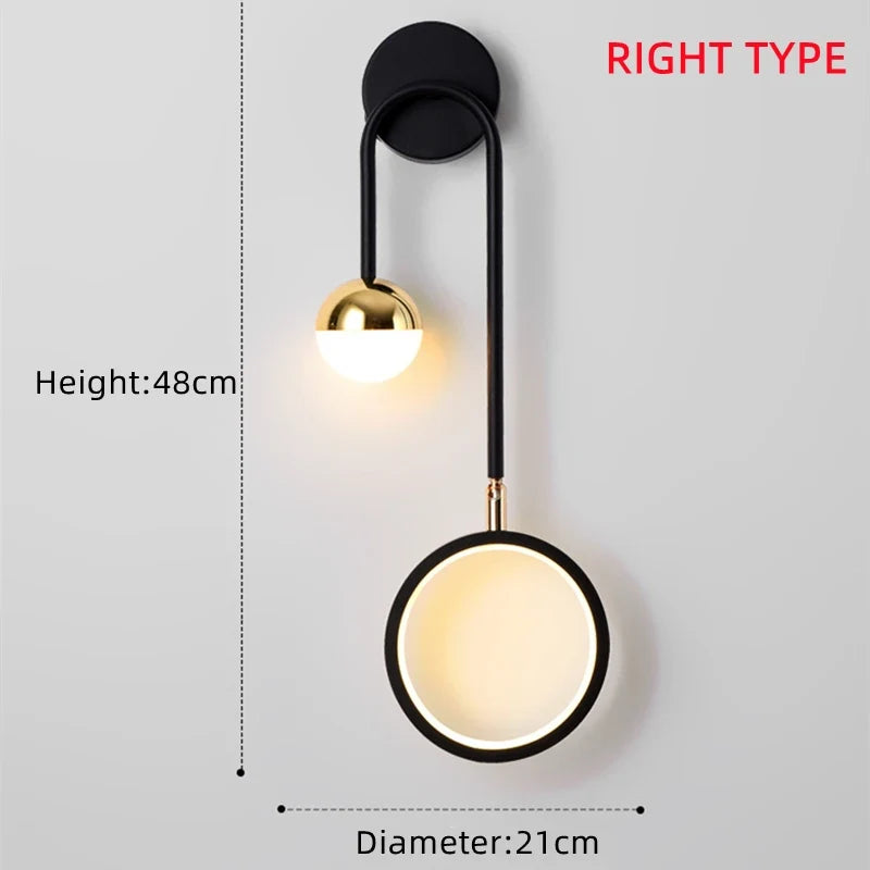 Aplique de Pared Orbis LED Nórdico con Difusor Circular