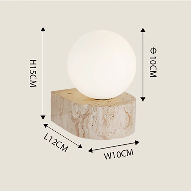 Aplique de Pared LED de Travertino Estilo Japonés Moderno