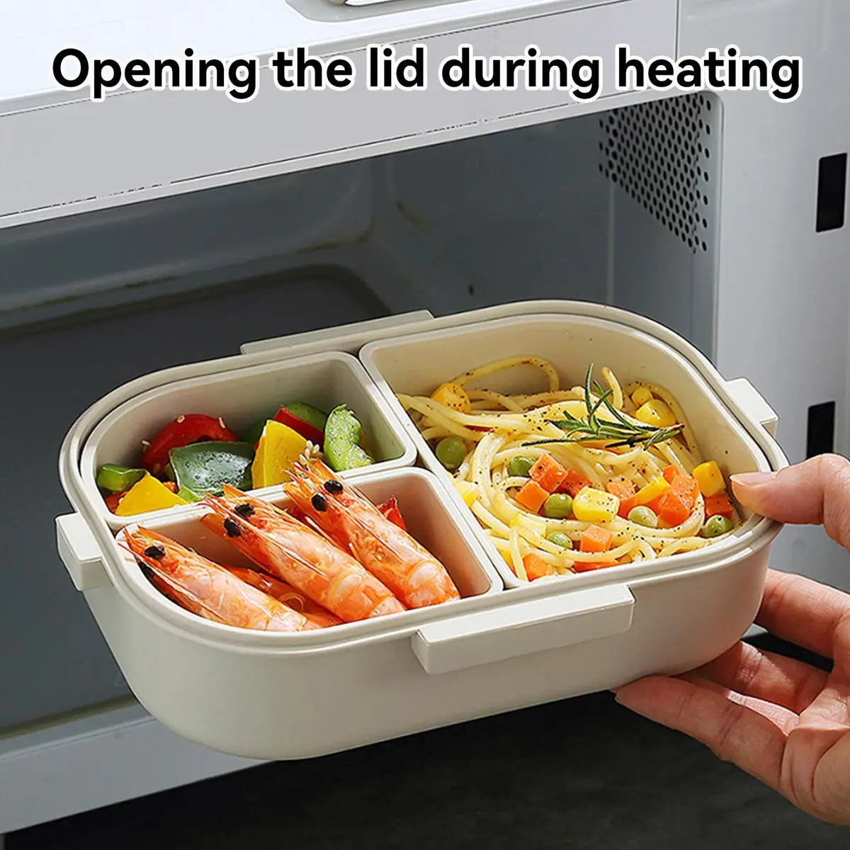 FreshMate Fiambrera Bento Antifugas con 3 Compartimentos