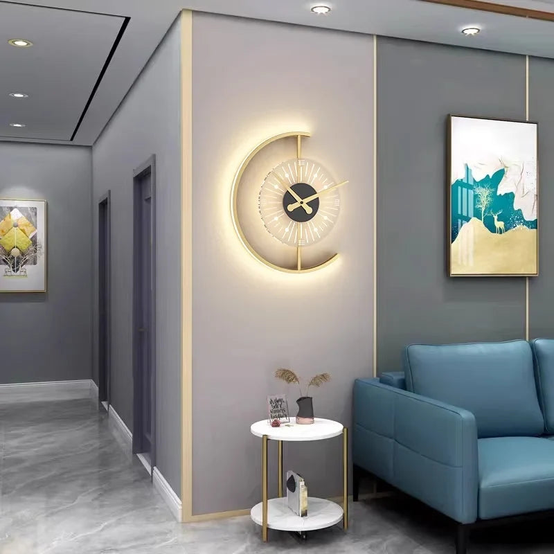 Reloj de Pared con Luz LED Lunaris Posmoderno Escultórico