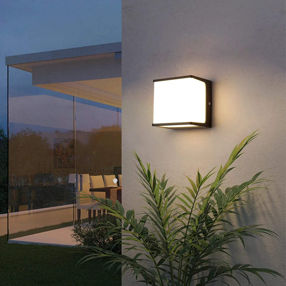 Aplique LED Exterior AeroCube Cubo Moderno Impermeable