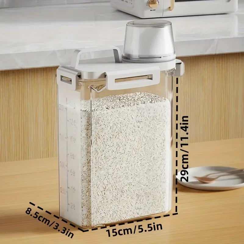 Dispensador Hermético de Arroz y Cereales 2,5 L con Medidor