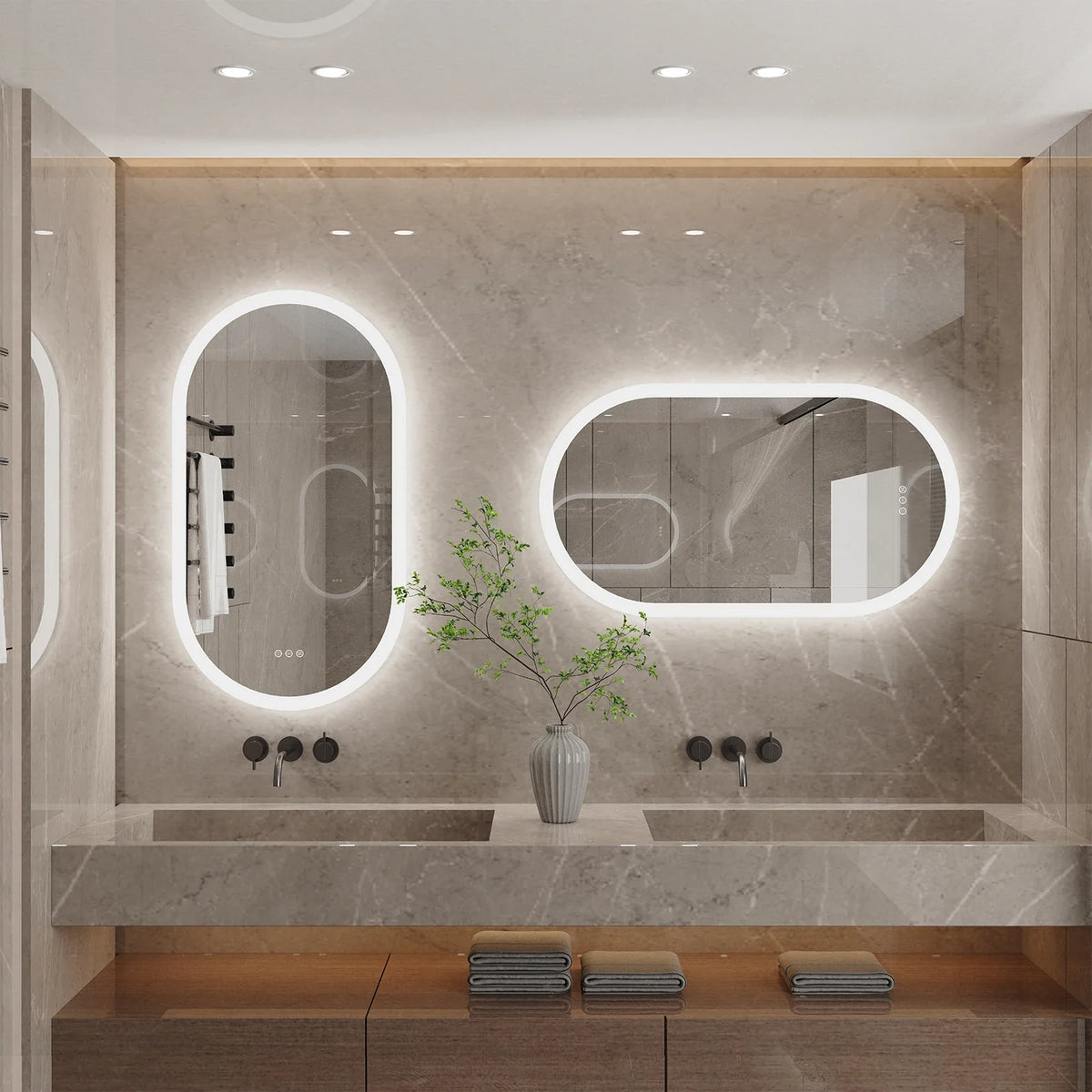 Espejo de Baño LED Ovalado LumoOval Antivaho Retroiluminado