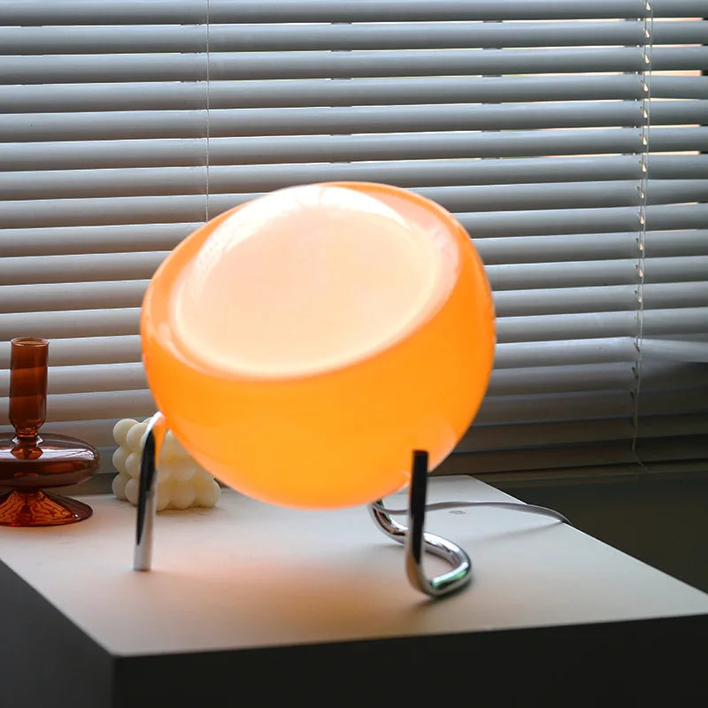 Lámpara de Mesa de Vidrio Bauhaus Retro Nórdica Tintada