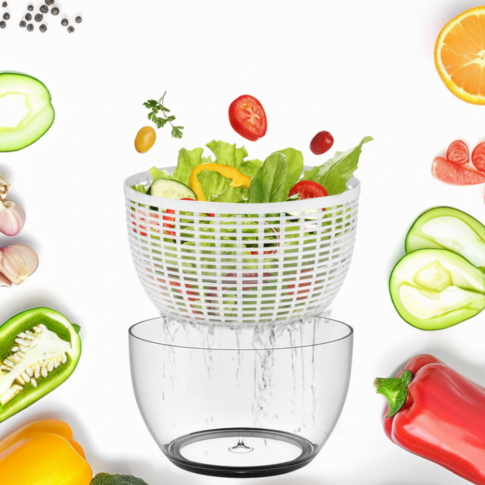 Centrifugadora de Ensalada con Bomba Manual y Bol Grande