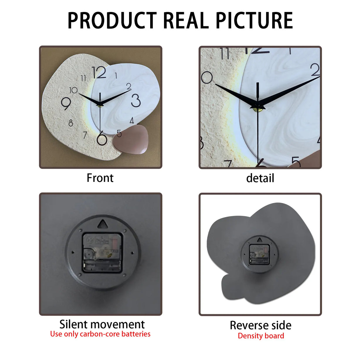 TempoStone Reloj de Pared Moderno Silencioso de Cuarzo