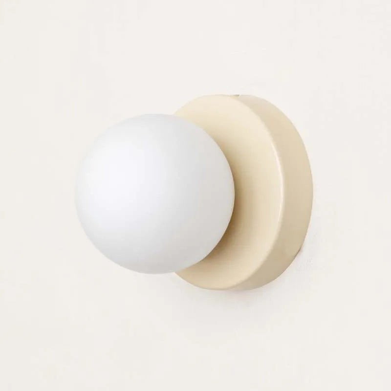 Aplique de Pared LED Macaron con Globo de Vidrio de Colores