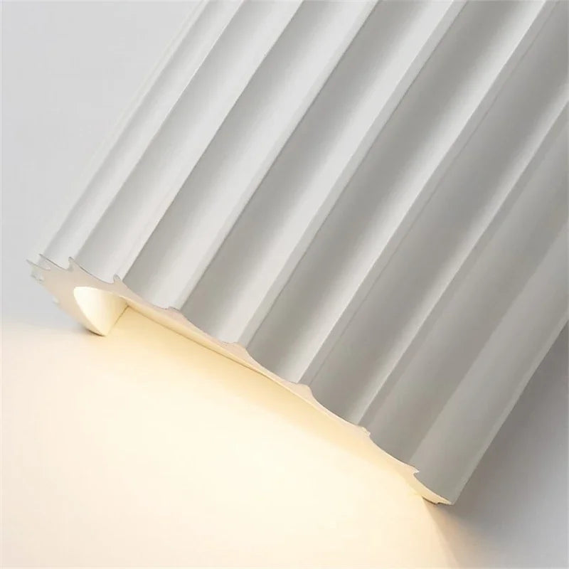 Aplique de Pared de Resina Acanalada Nórdico Moderno