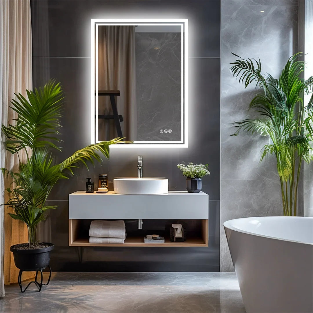 Espejo de Baño LED LuvoGlow Sin Marco Antivaho Regulable