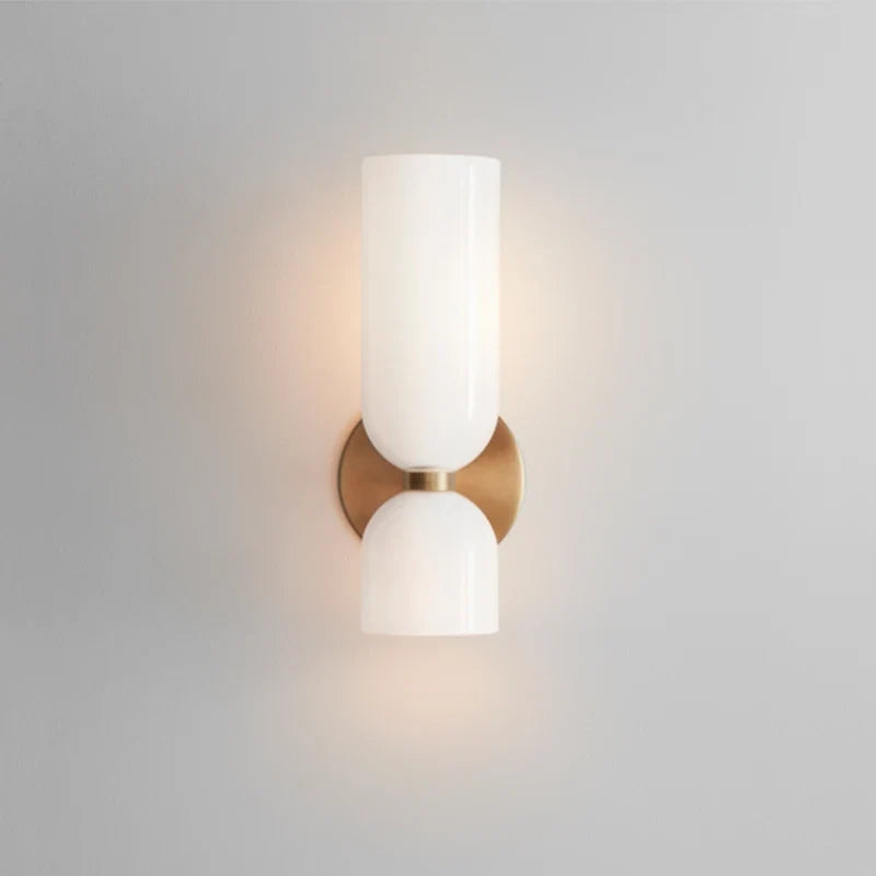 Aplique de Pared Nórdico de Cristal con Tubo Ahumado Moderno