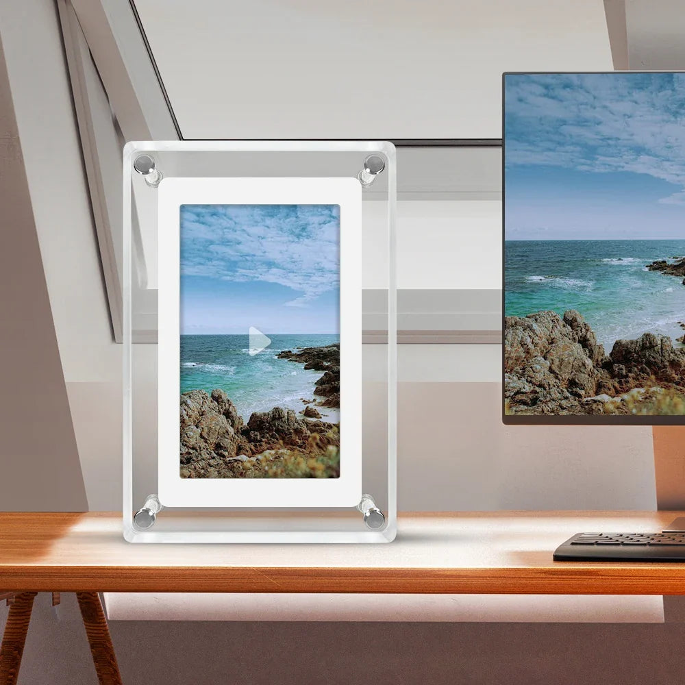 ClearFrame Marco Digital de Fotos Acrílico con Batería IPS