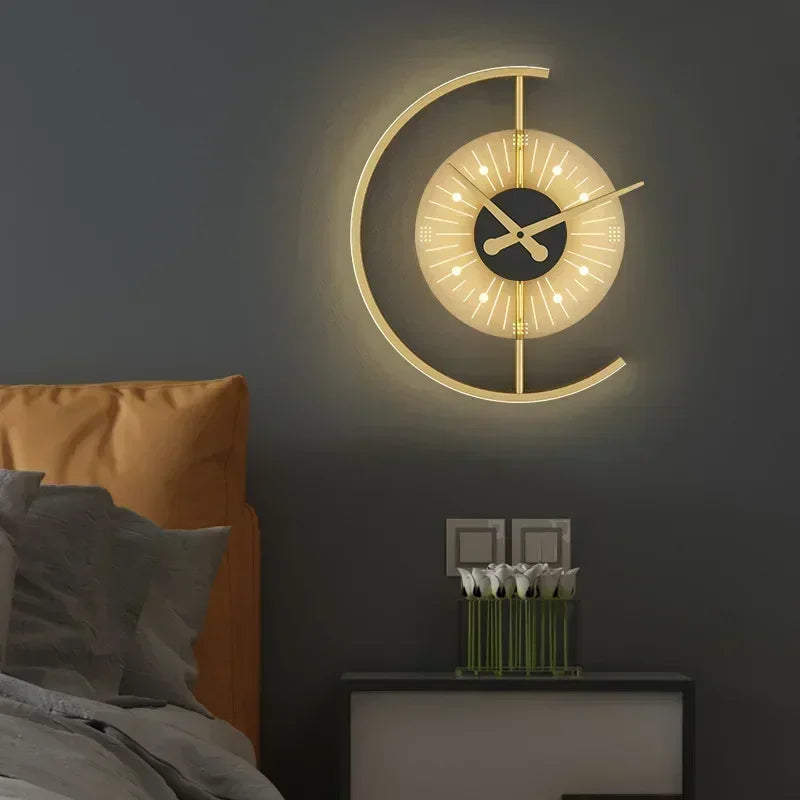 Reloj de Pared con Luz LED Lunaris Posmoderno Escultórico