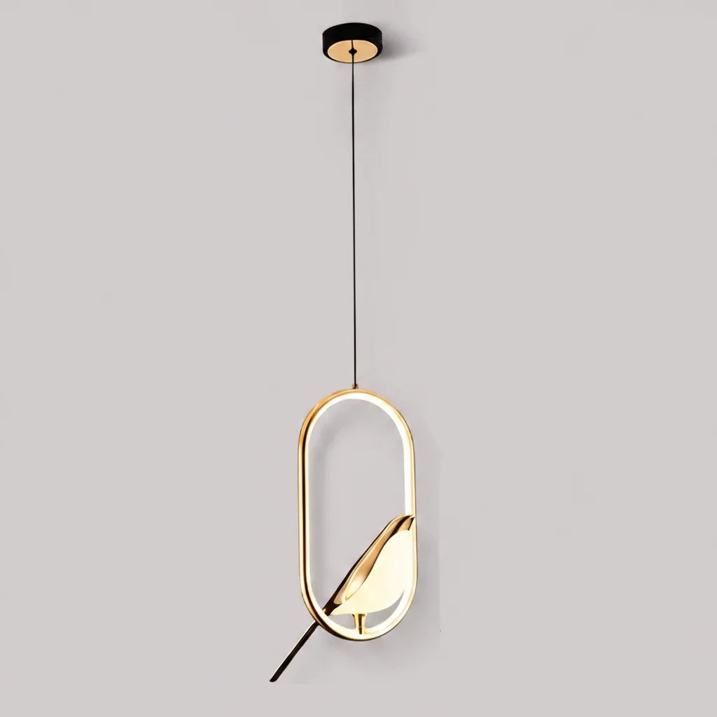 Lámpara Colgante Urraca LED con Pájaro Nórdica Artística