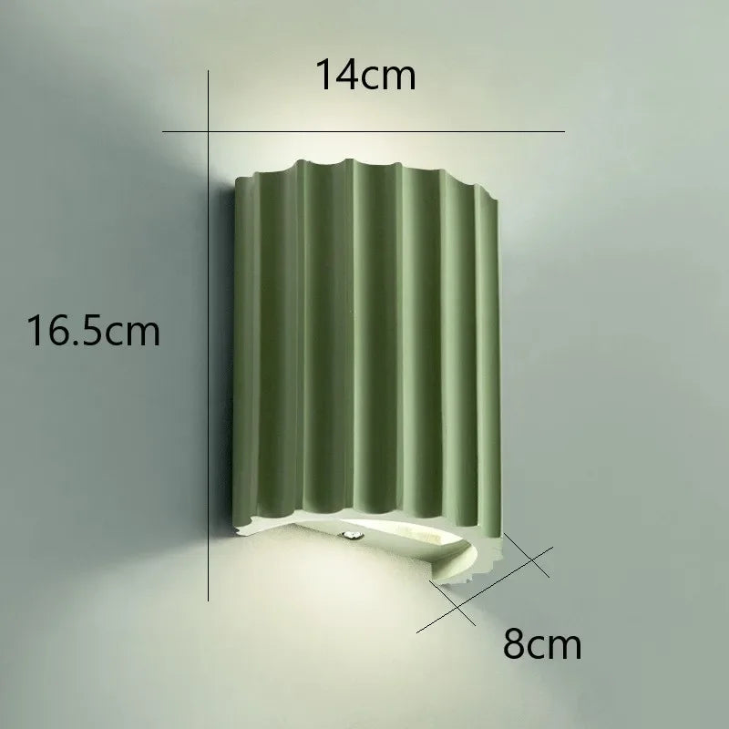 Aplique de Pared de Resina Acanalada Nórdico Moderno