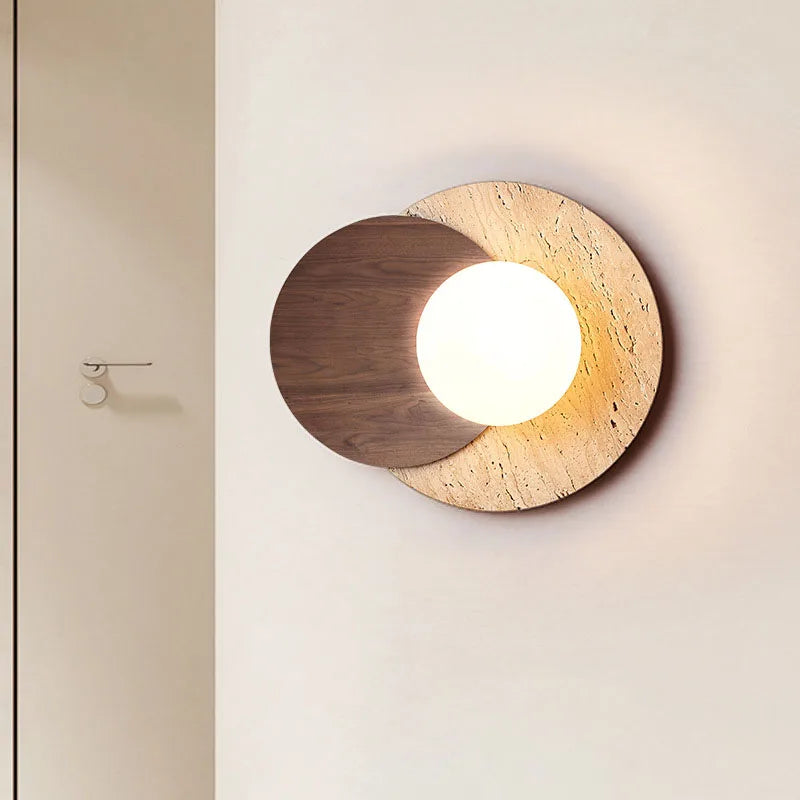 Aplique Wabi-Sabi de Piedra y Madera con Textura Natural