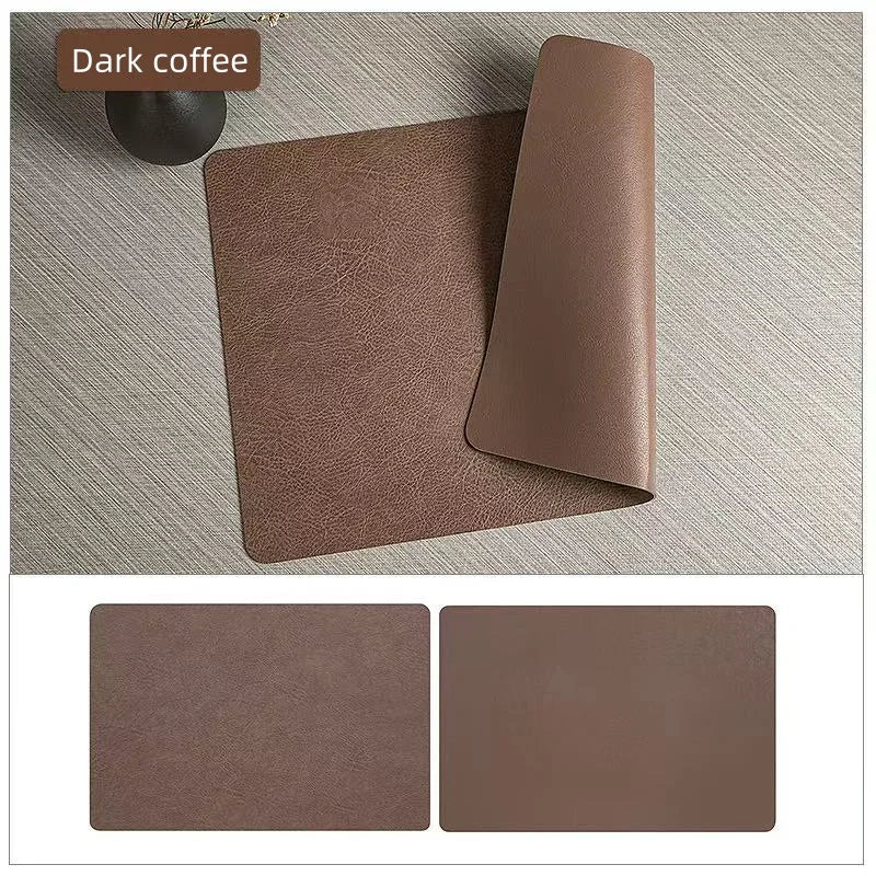DuoMat Manteles Individuales Reversibles de Cuero Sintético