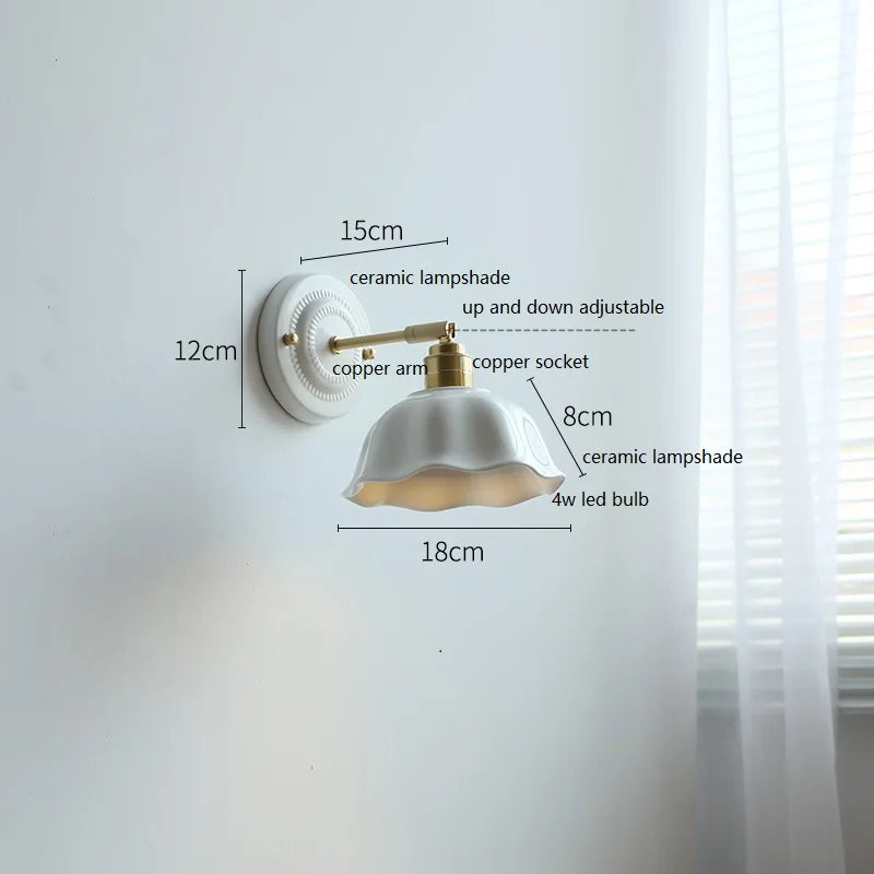 Aplique de Pared de Cerámica Nordic Cream Vintage Nórdico