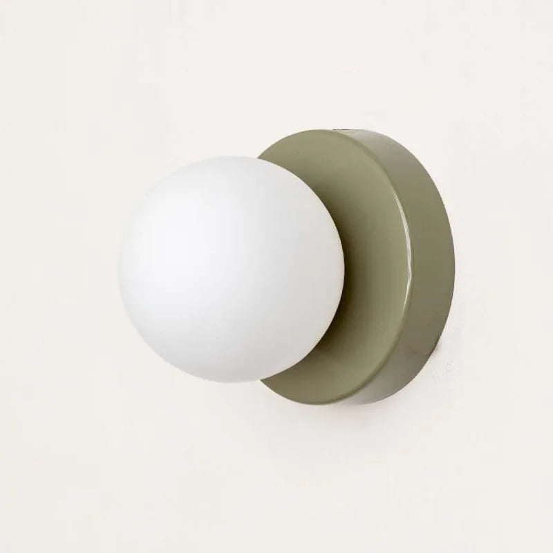 Aplique de Pared LED Macaron con Globo de Vidrio de Colores