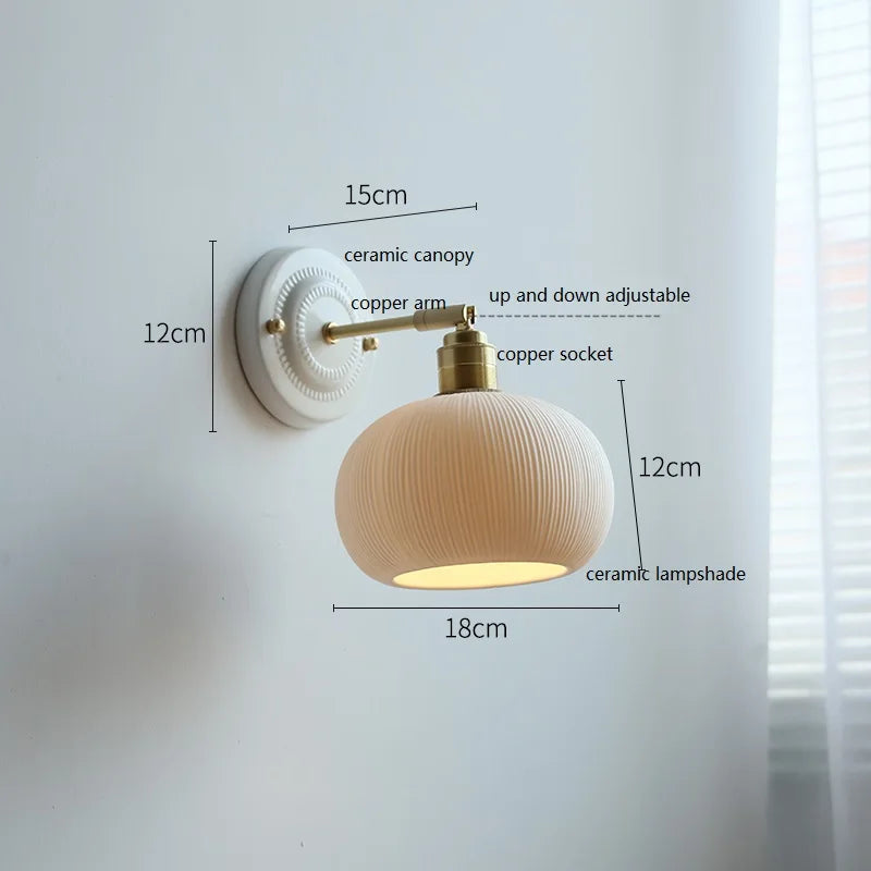Aplique de Pared de Cerámica Nordic Cream Vintage Nórdico