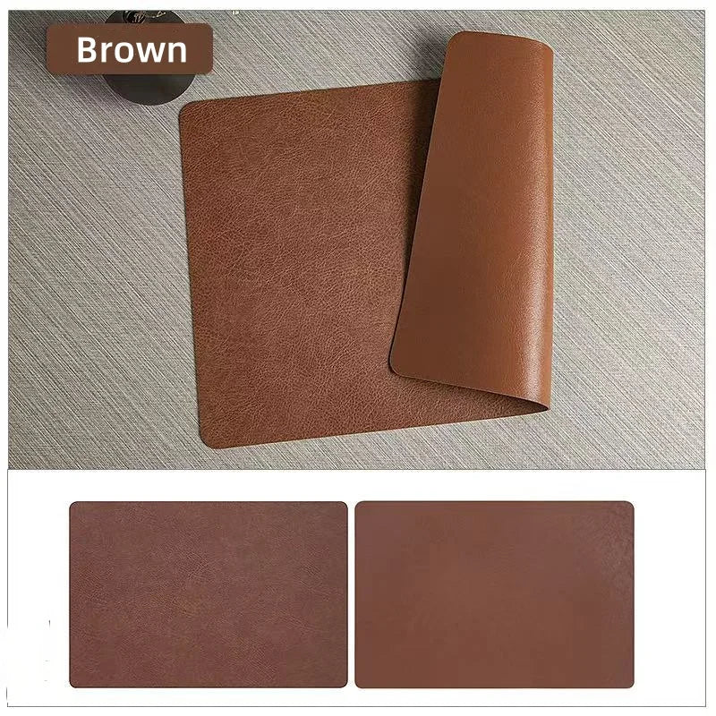 DuoMat Manteles Individuales Reversibles de Cuero Sintético