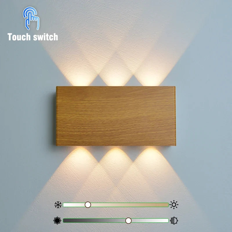Aplique Recargable LumiBlock Efecto Madera Sin Cables
